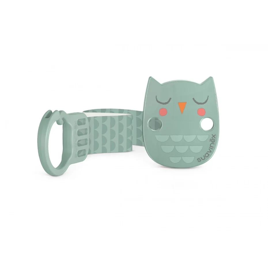 Кліпса для пустушки із атласною стрічкою, "Bonhomia"/зелена