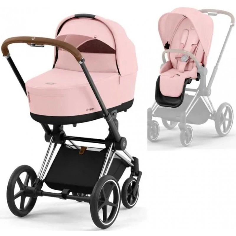 Cybex Priam 4.0 коляска 2 в 1 Peach Pink y шасі Chrome Brown