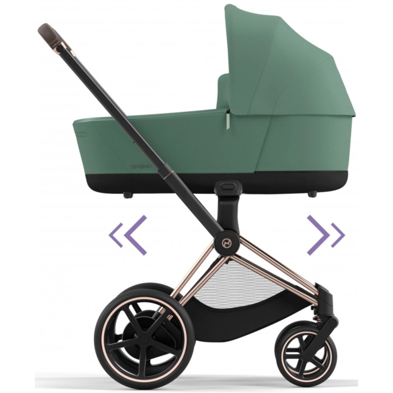 Коляска Cybex еPriam 4.0 шасі Rosegold + люлька Leaf Green