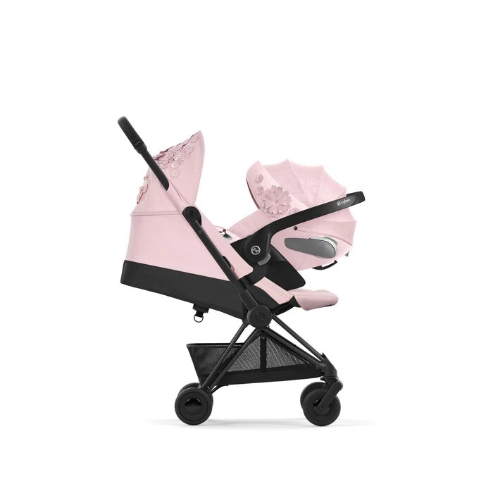 Коляска Cybex Coya Matt Black Simply Flowers Pink