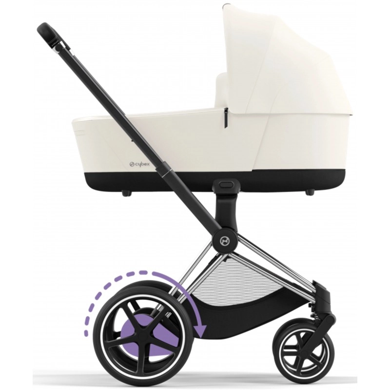 Коляска Cybex еPriam 4.0 шасі Chrome Black + люлька Off White