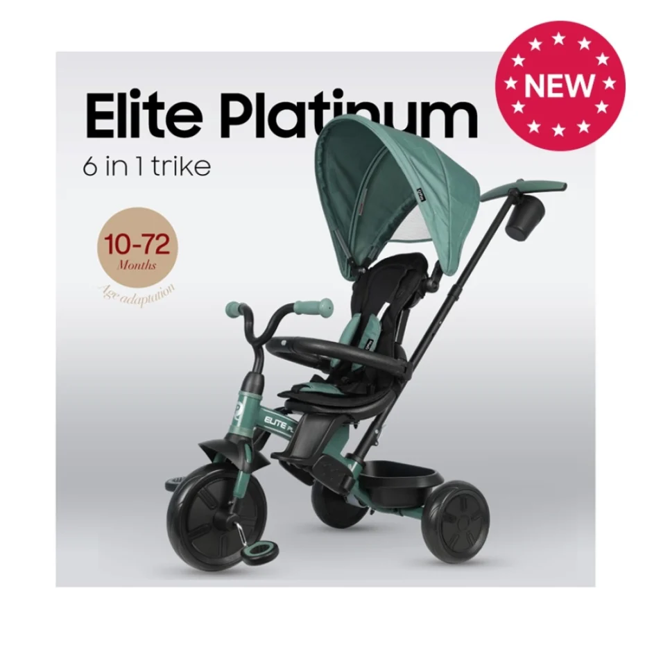 Велосипед триколісний дитячий Elite Platinum Green