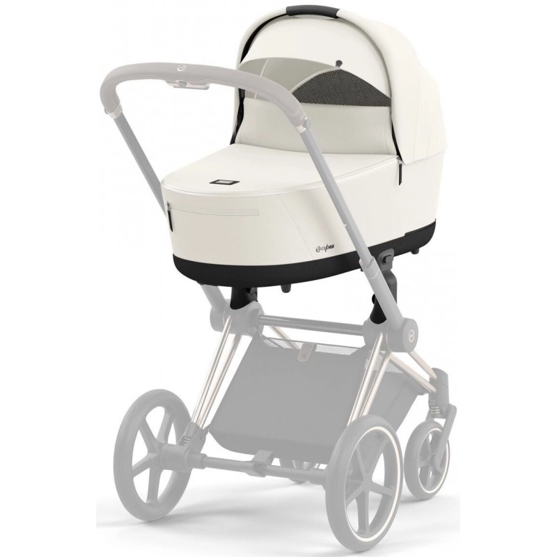 Коляска Cybex Priam 4.0 шасі Rosegold + люлька Off White