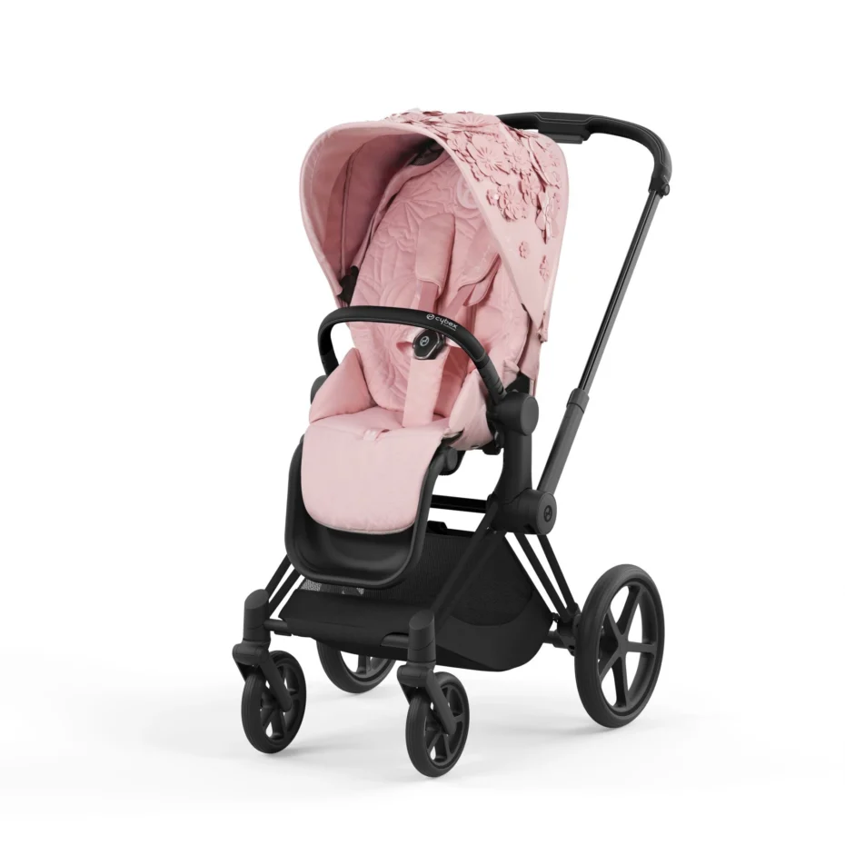 Прогулянкова коляска Cybex Priam 4.0 Simply Flowers Pink шасі Matt Black