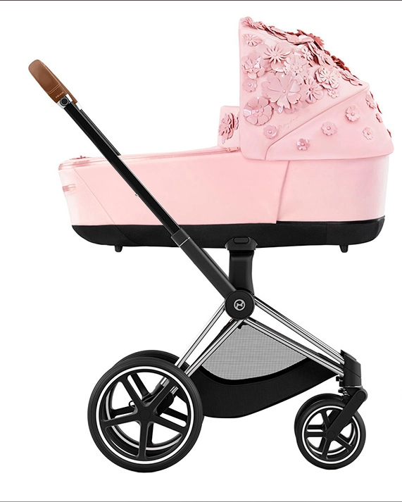 Коляска Cybex Priam 4.0 шасі Chrome Brown + люлька Simply Flowers Pink