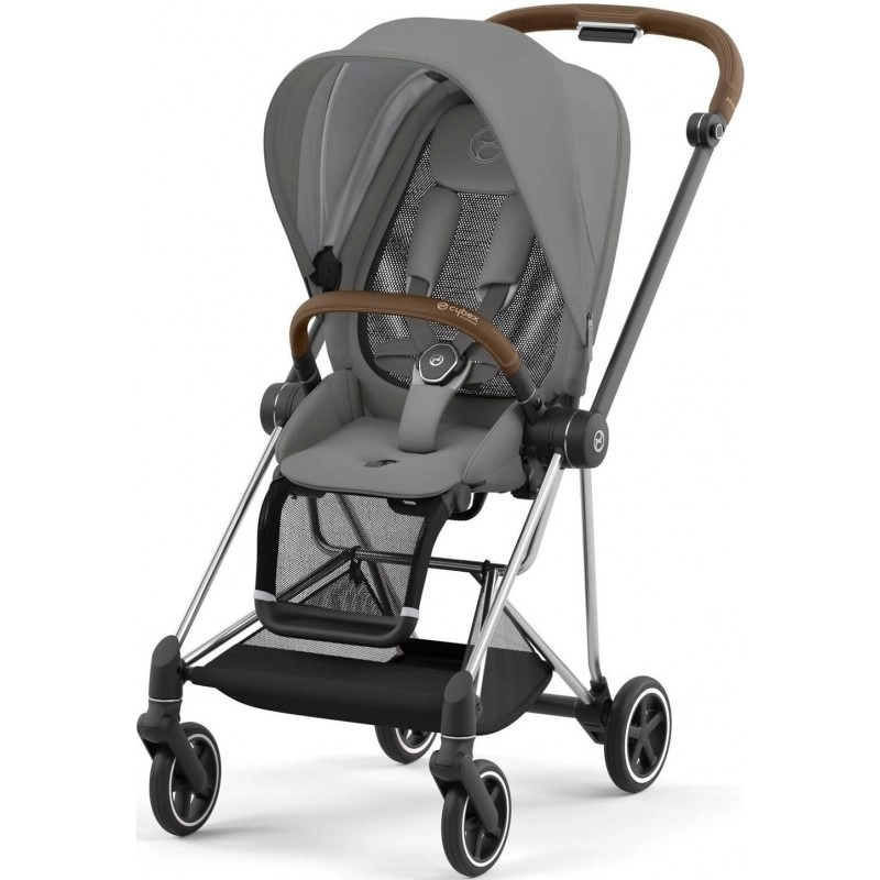 Прогулянкова коляска Cybex Mios 4.0 Mirage Grey шасі Chrome Brown